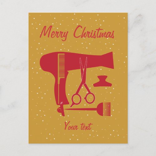 Hairstyles tools holiday postcard