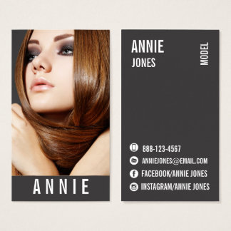 Actor Business Cards Templates Zazzle Hairstylist Actress Model Modern Headshot Business Card