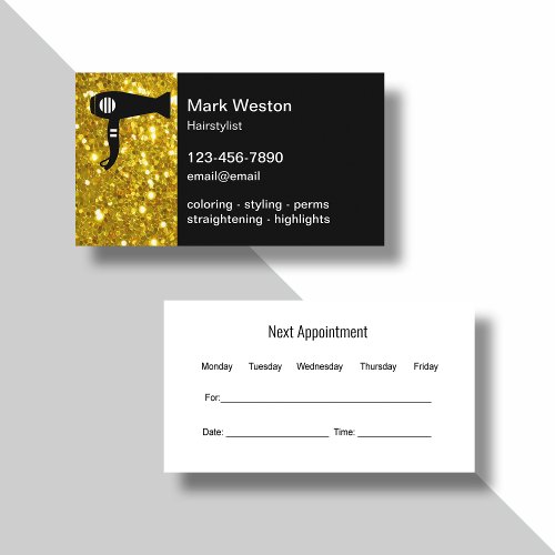 Hairstylist Appointment Business Cards 