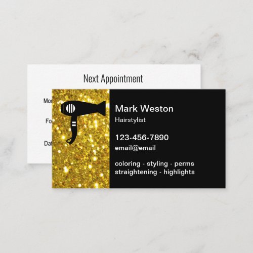 Hairstylist Appointment Business Cards 