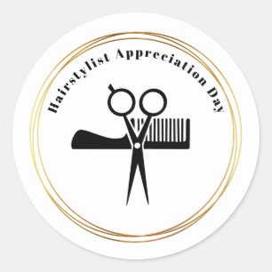Hairstylist Appreciation Day Scissors Comb Sticker