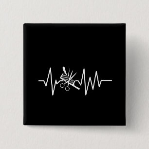Hairstylist - Barber Scissors Comb Heartbeat Button