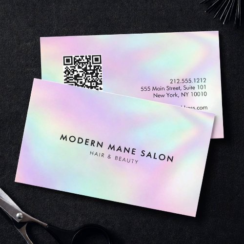 Hairstylist Beauty Salon QR Code Minimalist Business Card