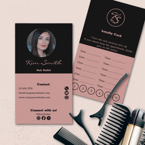 Hairstylist Black  Tuscany Appointment   Loyalty Card
