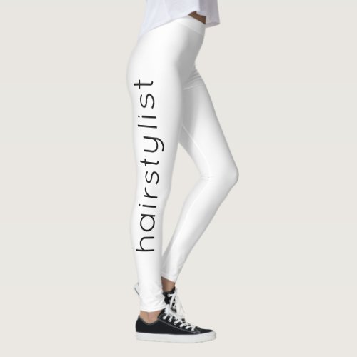 Hairstylist Black White Modern Stylish Spa Salon Leggings