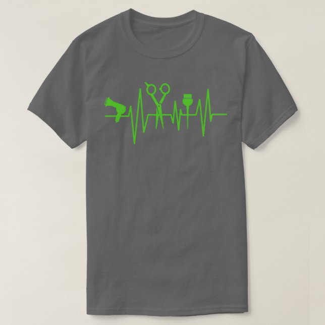 Hairstylist Blowers Scissors Brush Heartbeat Coiff T-Shirt (Design Front)