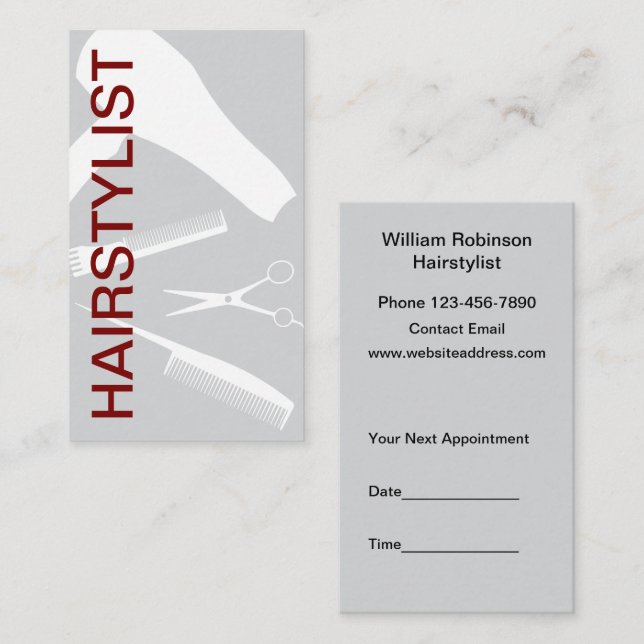 Hairstylist Bold Modern New Appointment Cards (Front/Back)