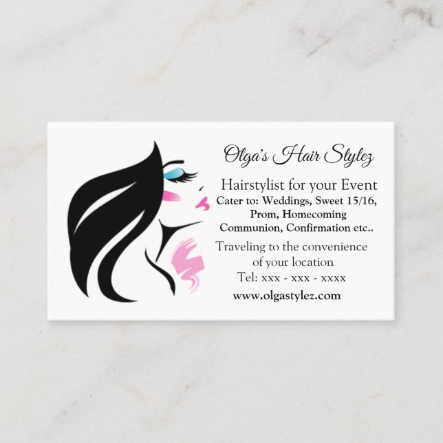 hairstylist business card (Front)
