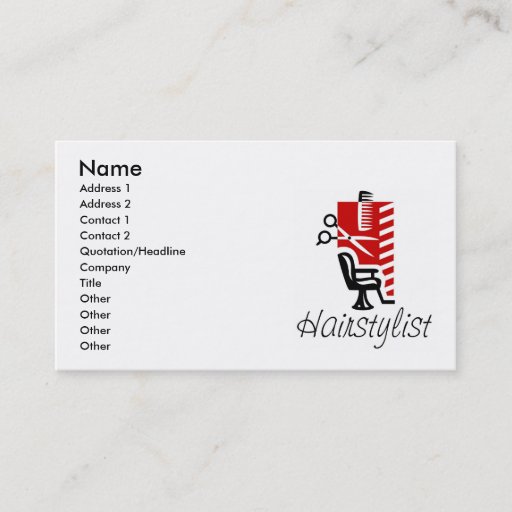 Customizable Hairstylist Business Cards