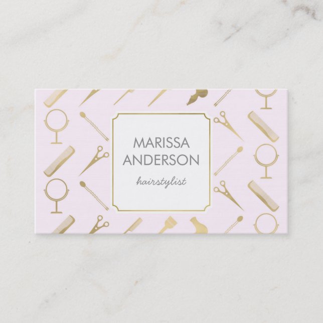hairstylist business cards, hairdresser, makeup business card (Front)