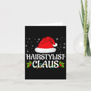 Hairstylist Claus Christmas Lights Pajama Family M Card