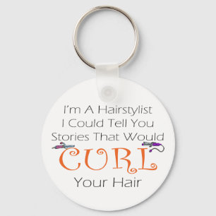 Hairstylist Curl Hair Keychain