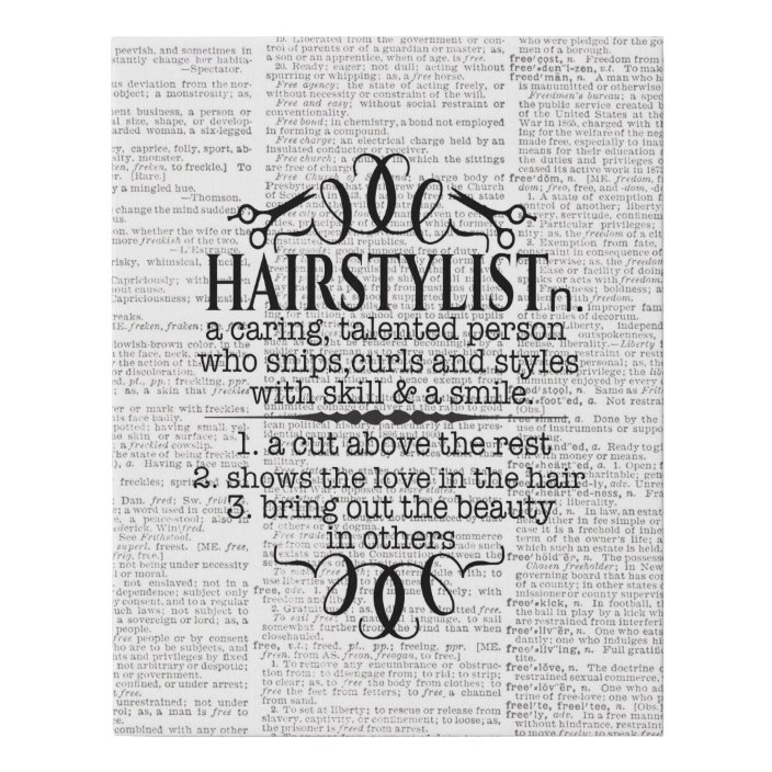 Hairstylist Definition Sign Hair Salon Decor Zazzle Com
