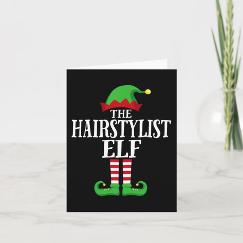 Hairstylist Elf Matching Family Group Christmas Pa Card