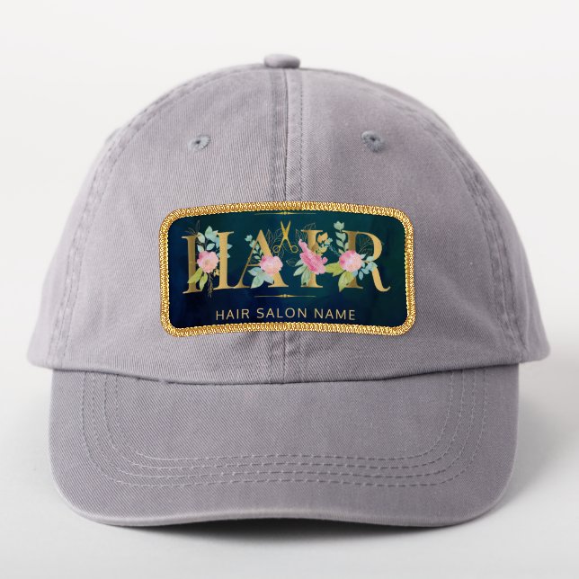 Hairstylist employee hair salon custom logo hat patch (On Headwear)
