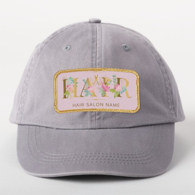 Hairstylist employee hair salon custom logo hat patch (On Headwear)