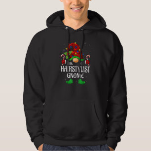 Hairstylist Gnome Buffalo Red Plaid Family Christm Hoodie