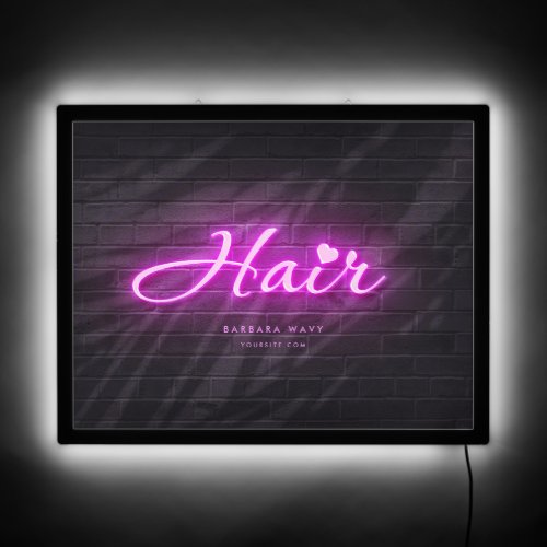 Hairstylist Hair Beauty Salon Neon Lavender LED Sign