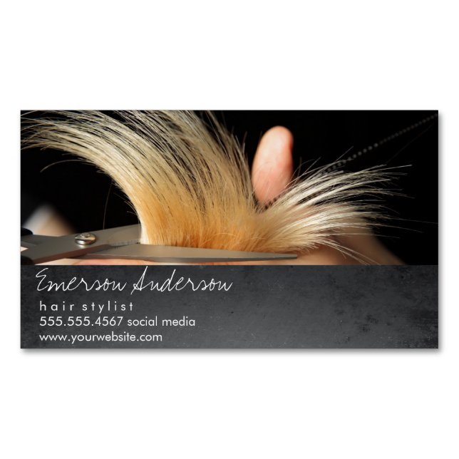 Hairstylist / Hair Business Card Magnet (Front)