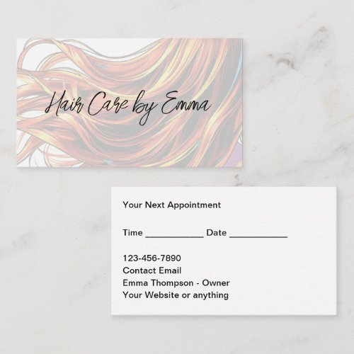 Hairstylist Hair Care Appointment Cards