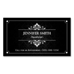 Hairstylist Hair Salon - Vintage Shadow of Damask Business Card Magnet