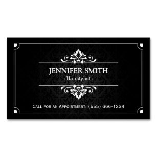 Hairstylist Hair Salon - Vintage Shadow of Damask Business Card Magnet