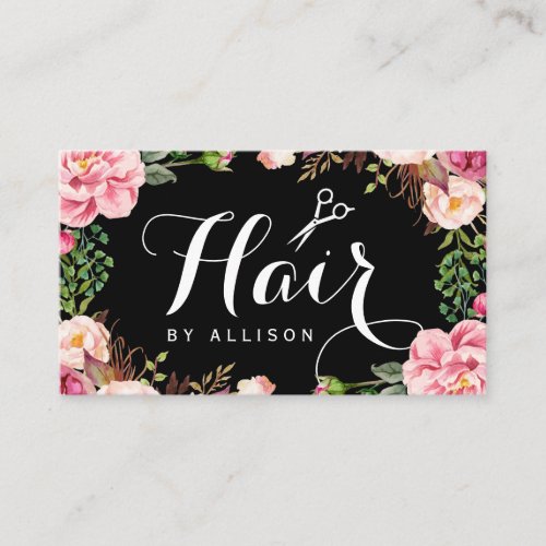 Hairstylist Hair Stylist Romantic Floral Wrapping Business Card