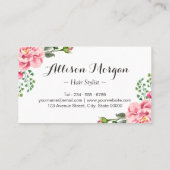 Hairstylist Hair Stylist Romantic Floral Wrapping Business Card (Back)