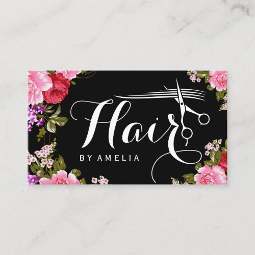 Hairstylist Hair Stylist Romantic Floral Wrapping  Business Card