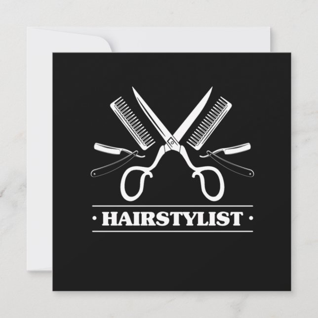 Hairstylist Hairdresser Hair Salon Stylist Barber  Invitation (Front)