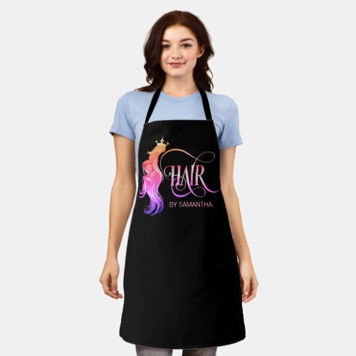 hairstylist hairdresser hair scissor add your name apron