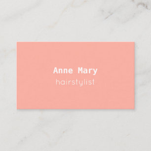 Hairstylist Hairdresser Peach Coral Pink Modern Business Card