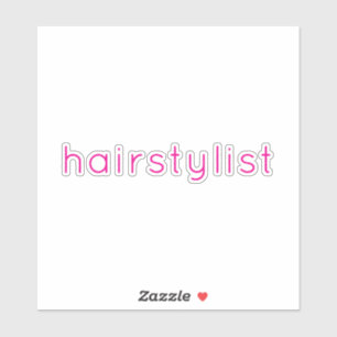 Hairstylist Hairdresser Pink Spa Salon Wedding Sticker
