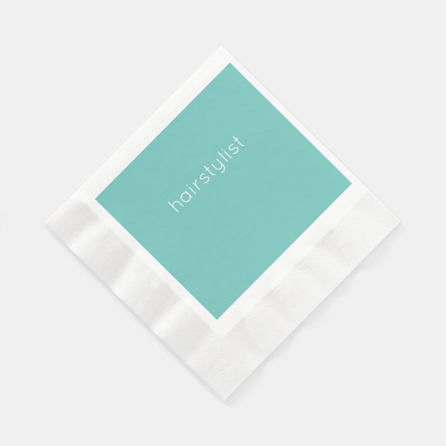 Hairstylist Hairdresser Teal Office Business Shop Napkins (Corner)
