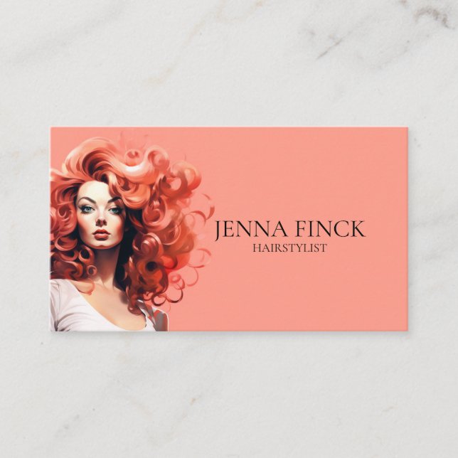 Hairstylist Hairsalon Minimalist  Business Card (Front)