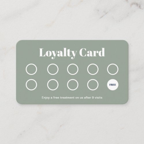 Hairstylist Loyalty Card Simple Sage Green