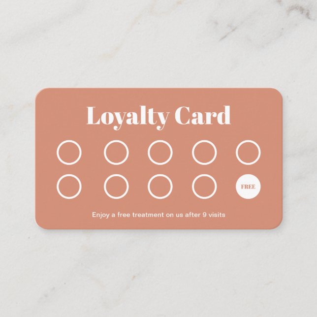 Hairstylist Loyalty Card Simple Terracotta (Front)