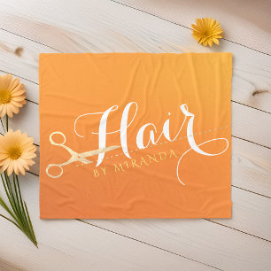 Hairstylist Makeup Salon Chic Orange Gold Scissors Fleece Blanket