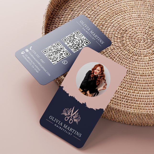 Hairstylist Modern Photo Logo Business Card (Creator Uploaded)