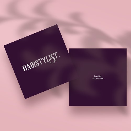 Hairstylist Modern Professional Minimalist Simple Square Business Card
