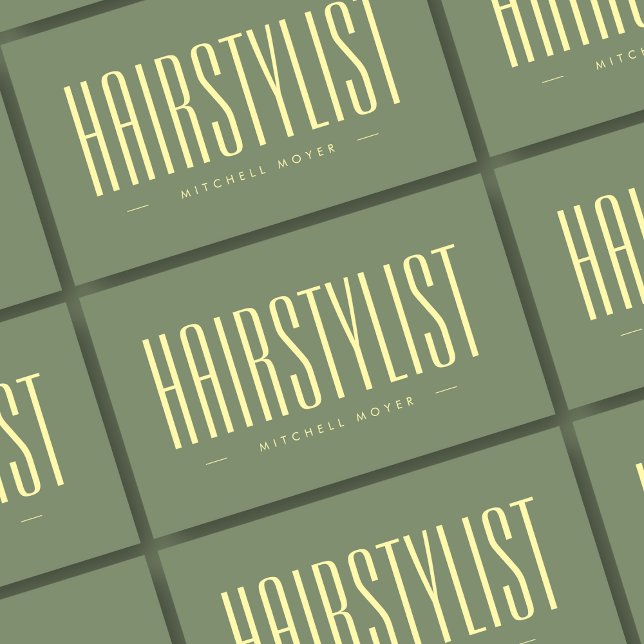 Hairstylist Modern Sage Green Business Card (Creator Uploaded)
