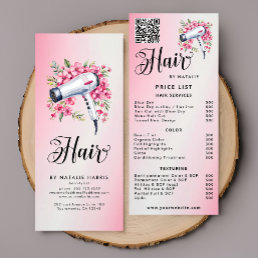 Hairstylist Modern Watercolor Floral Hairdryer Rack Card