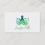 Hairstylist Octopus Hair Stylist Punk Vintage Blue Business Card at Zazzle