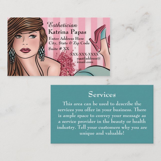 Hairstylist or Esthetician Business Card (Front/Back)