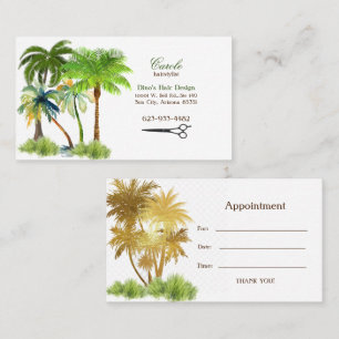 Hairstylist Palm Trees & Scissors Business Card