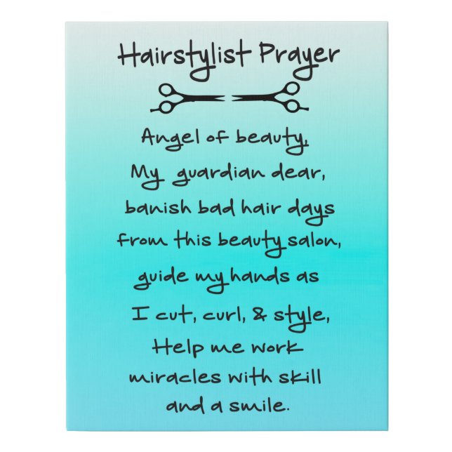 Hairstylist prayer sign (Front)