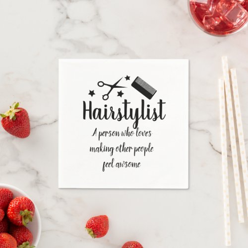 Hairstylist Quote Funny Hairdresser Stars   Napkins