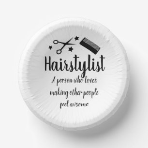 Hairstylist Quote Funny Hairdresser Stars Party Paper Bowls