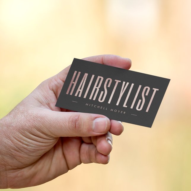  Hairstylist Rose Gold Glitter Business Card (Creator Uploaded)