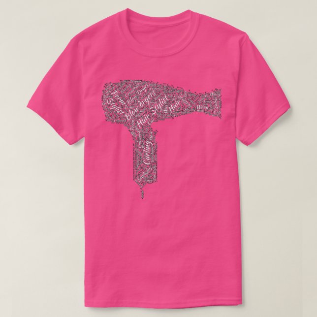 Hairstylist Salon Blow Dryer WORD Terms T-Shirt (Design Front)